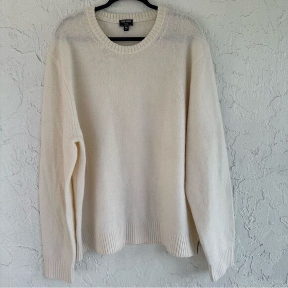 TODD SNYDER Wool Sweater Men XXL Cream Crew Neck Neutral - Picture 1 of 9